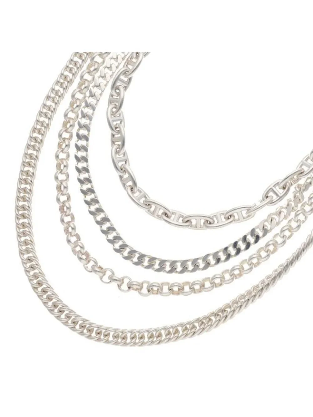 Hermes Etcetra Quadruple Strand Silver Necklace